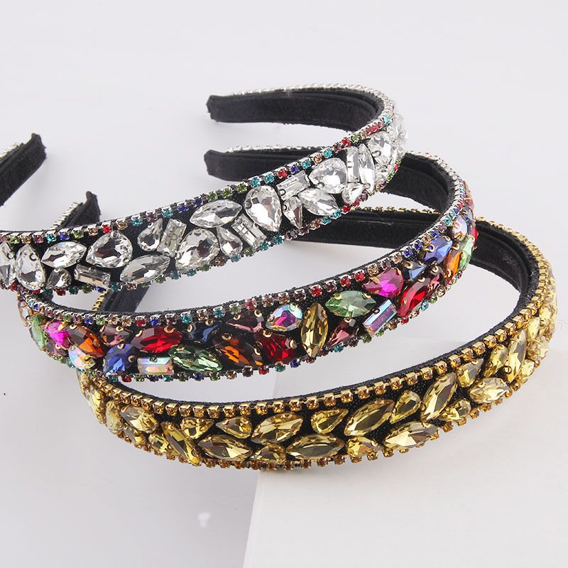 Fashion Colorful Diamond-studded Thin Headband