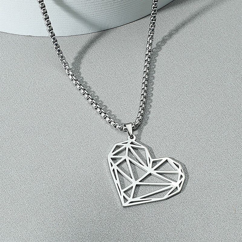Fashion Hollow Heart-shaped Titanium Steel Necklace
