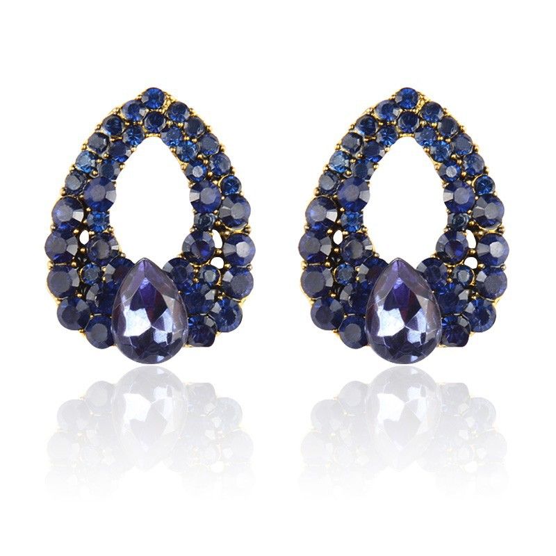 Fashion Water Drop Sapphire Multicolor Earrings Wholesale