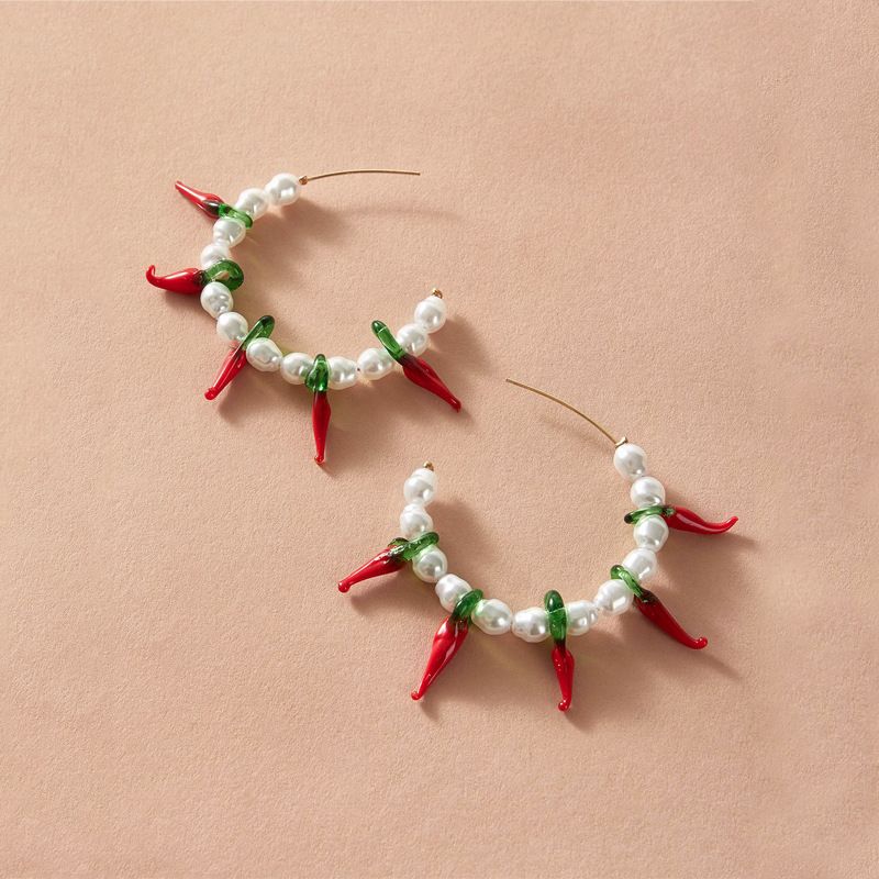 Fashion Handmade Beaded C-shaped Pearl Earrings