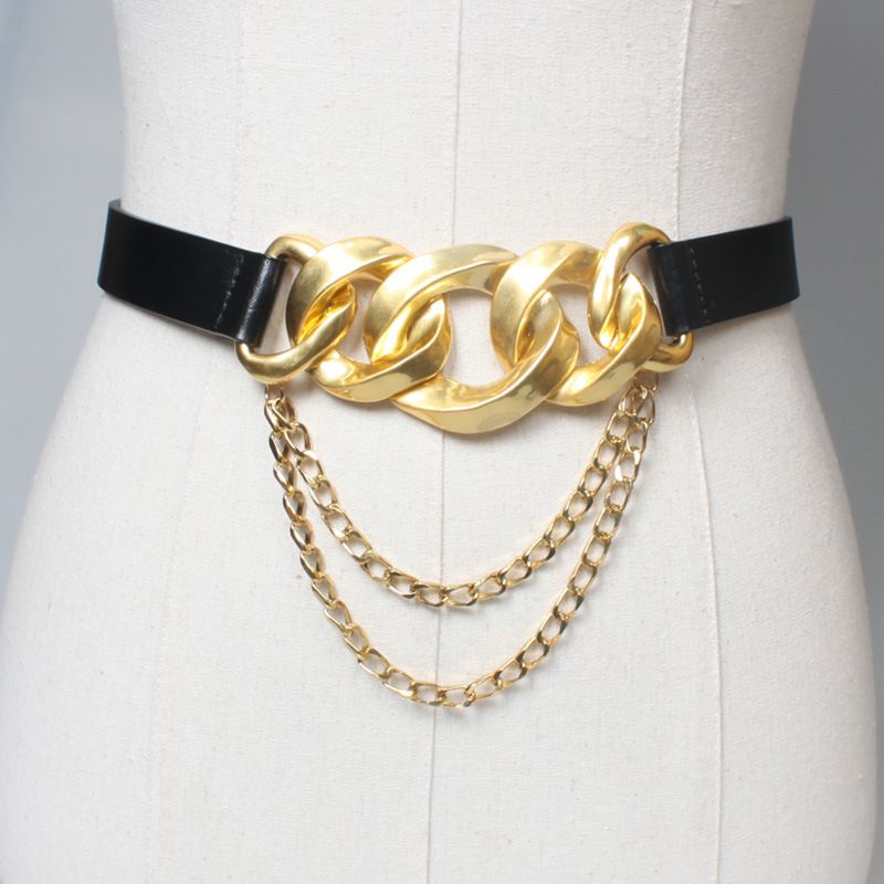 الأزياء الذهب سلسلة كبيرة مشبك حزام