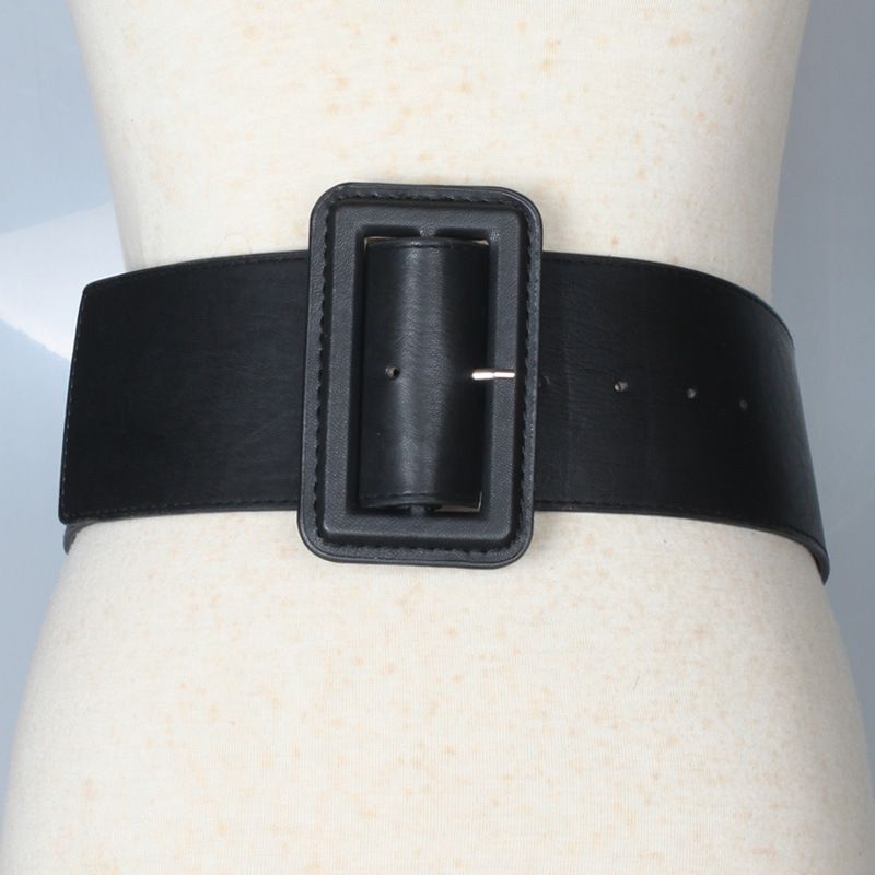 Simple Square Buckle Extra Wide Belt