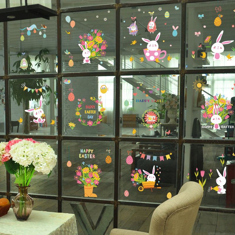 Cartoon Festival Bunny Egg Wall Stickers