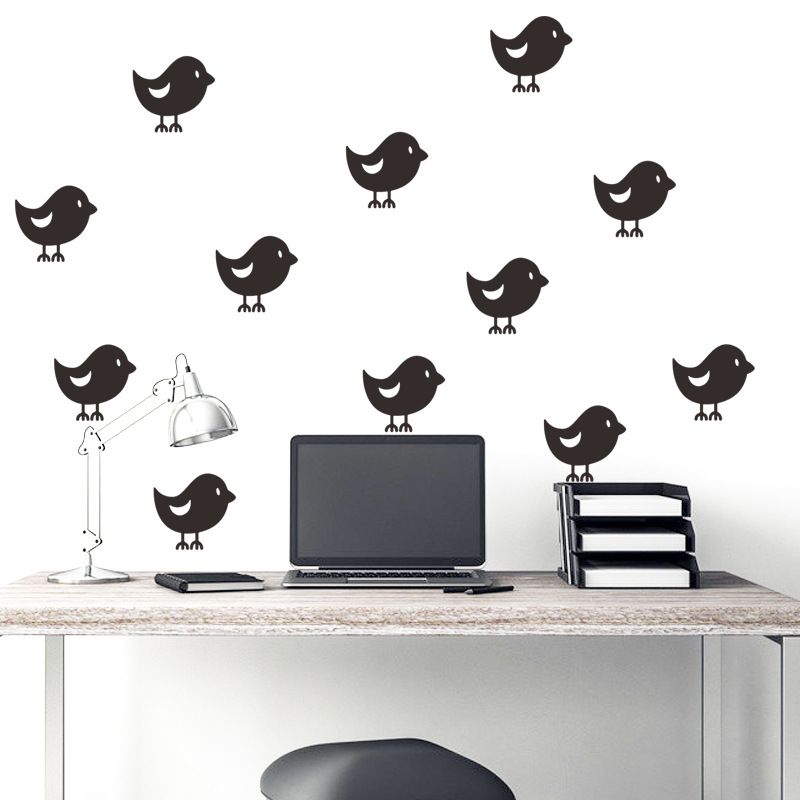 Autocollants Muraux Simples D'oiseaux Noirs En Gros