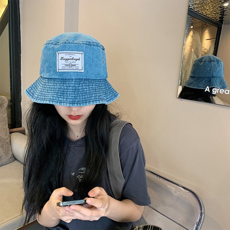 Korean Sunscreen Patch Denim Fisherman Hat