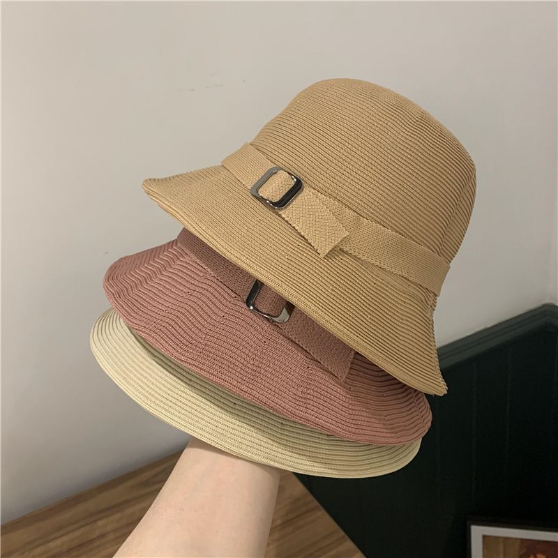 Korean Braided Buckle Sunscreen Fisherman Hat