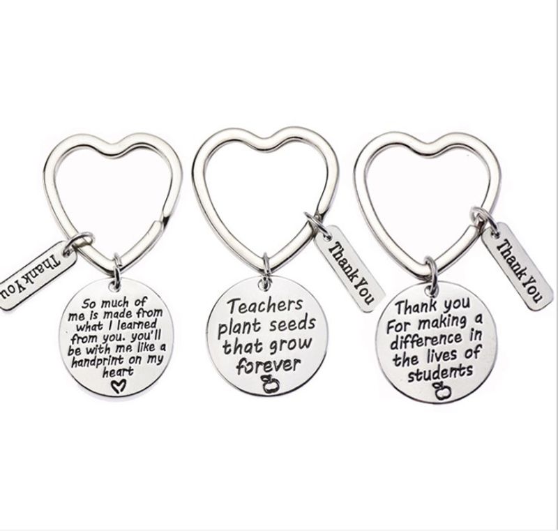 Fashion Stainless Steel Thank You Teachers Keychains