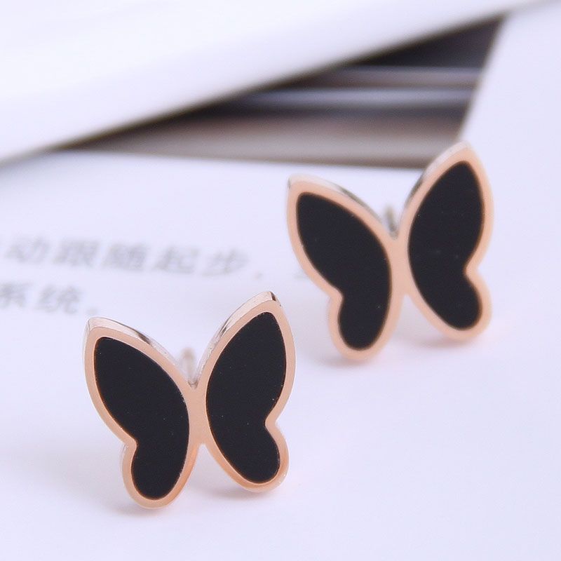 Fashion Sweet Ol Butterfly Titanium Steel Earrings