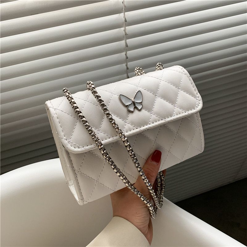 Fashion Messenger Bag Rhombus Embroidery Thread Chain Square Bag