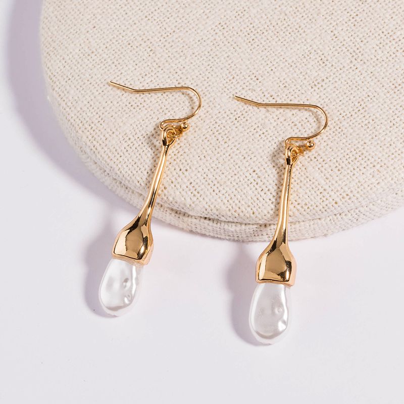 Simple Long Pearl Tassel Earrings