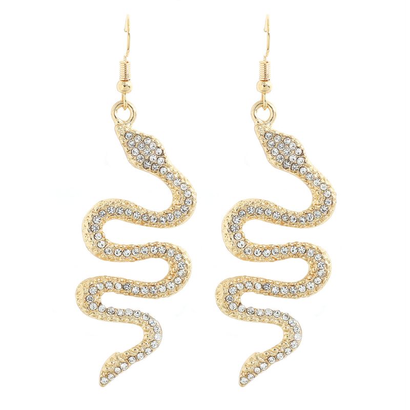 Fashion Micro Diamond-studded Snake-shaped Earrings