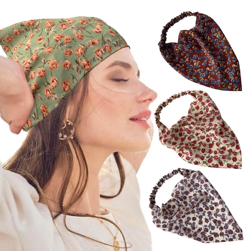 Mode Blumen Quadratisches Elastisches Dreieck Schal Stirnband