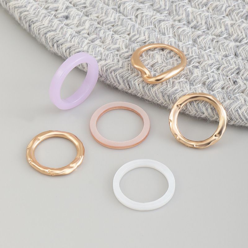 Fashion Irregular Metal Resin Ring