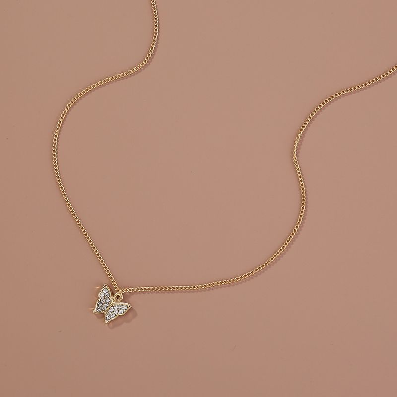Korean Diamond Butterfly Alloy Necklace Wholesale