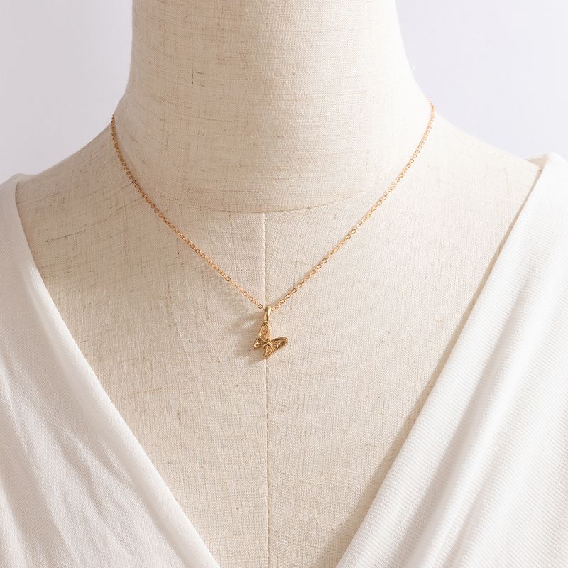 Simple Butterfly Pendant Necklace