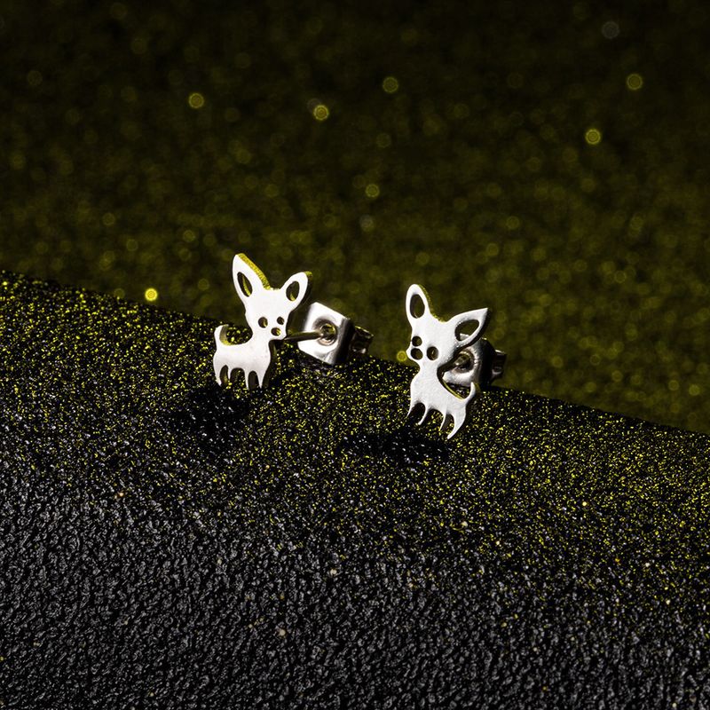 Fashion Gold Silver Puppy Alloy Earrings Wholesale