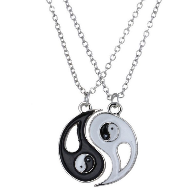 Fashion Tai Chi Gossip Yin Yang Hollow Stitching Necklace