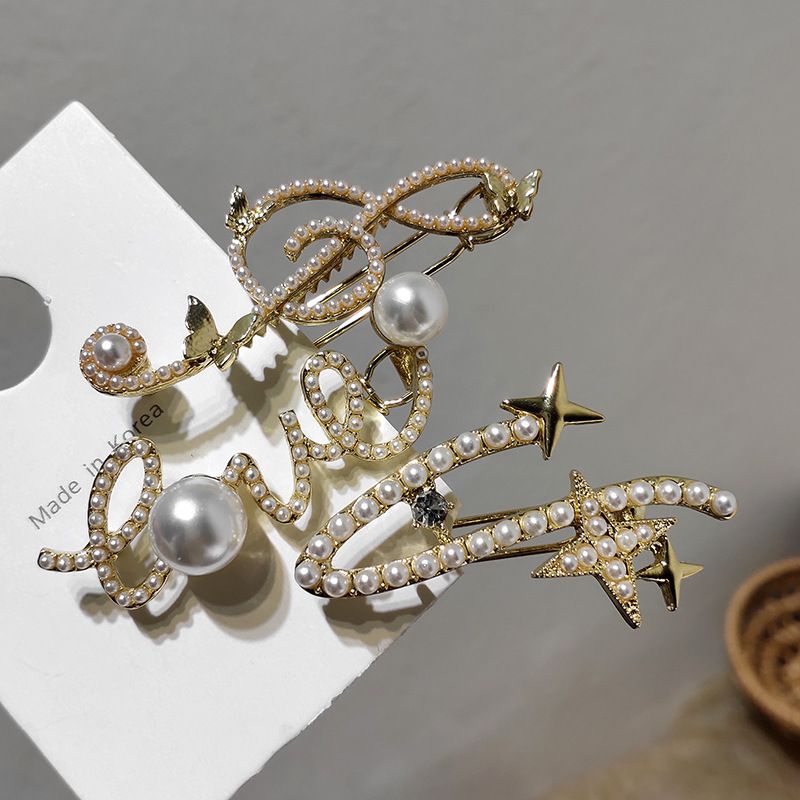 Fashion Metal Butterfly Pearl Frog Hairpin Wholesale