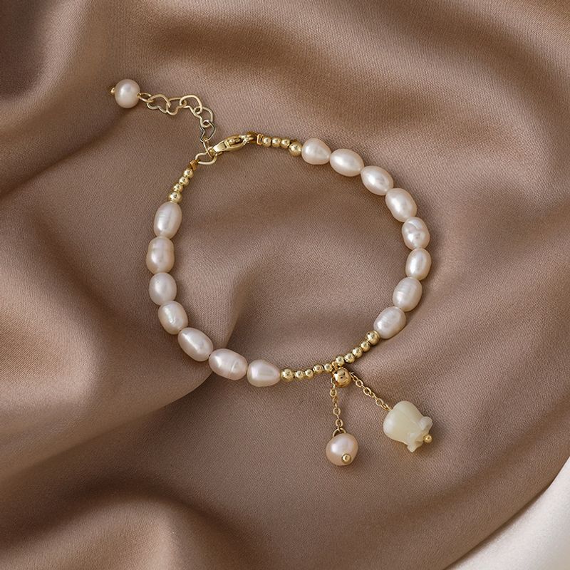 Baroque Pearl Shell Alloy Bracelet Wholesale