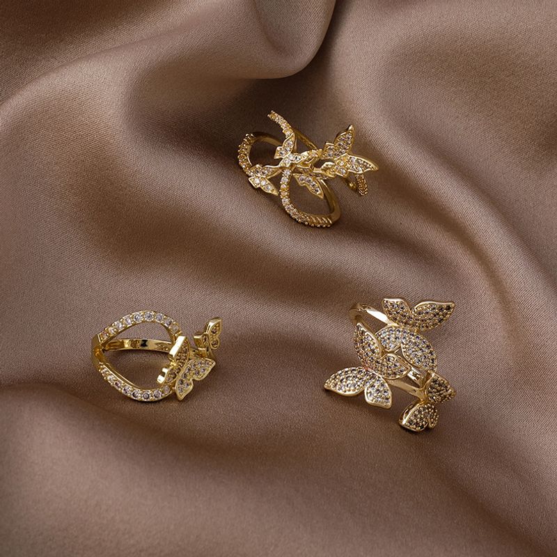 Fashion Three-dimensional Zircon Butterfly Ring