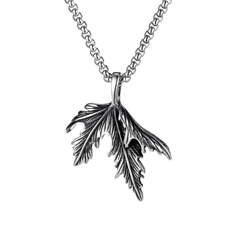 Fashion Maple Leaf Titanium Steel Necklace