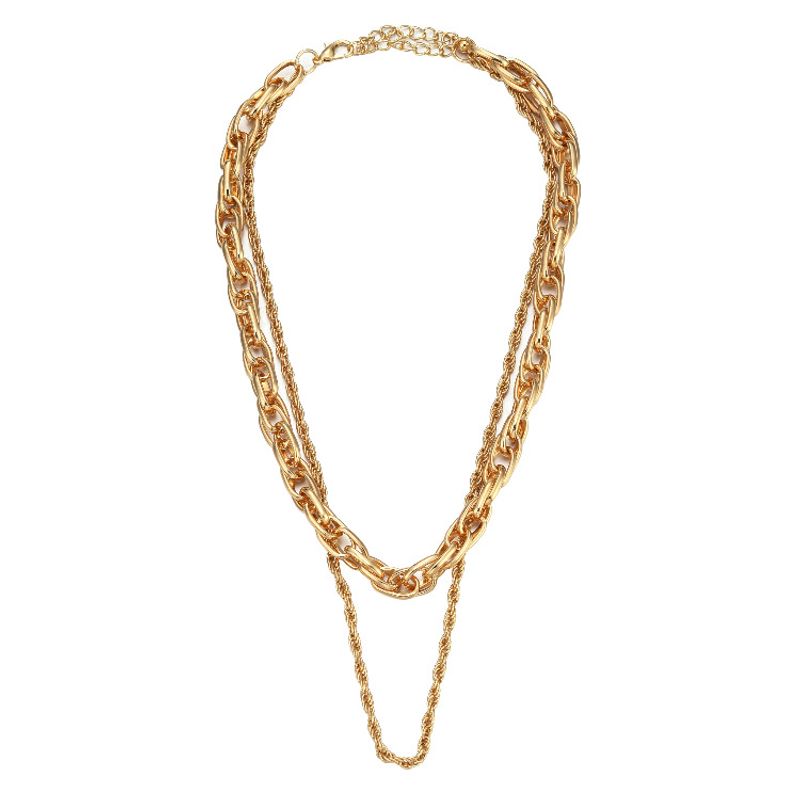 Fashion Double Layer Alloy Thick Chain Necklace