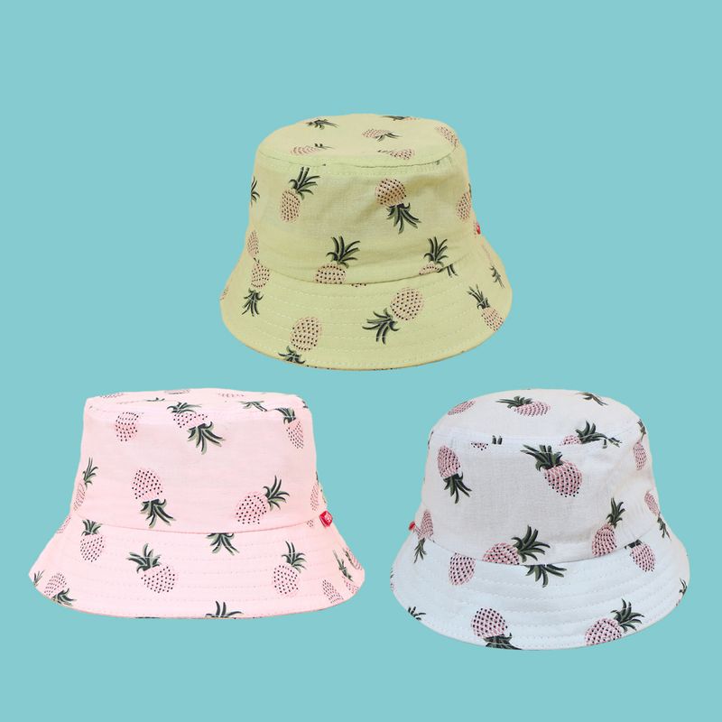 Fashion Pineapple Printing Children's Fisherman Hat