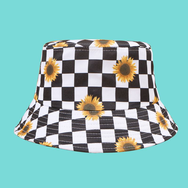 Fashion Daisy Printing Wide Brim Sunshade Fisherman Hat