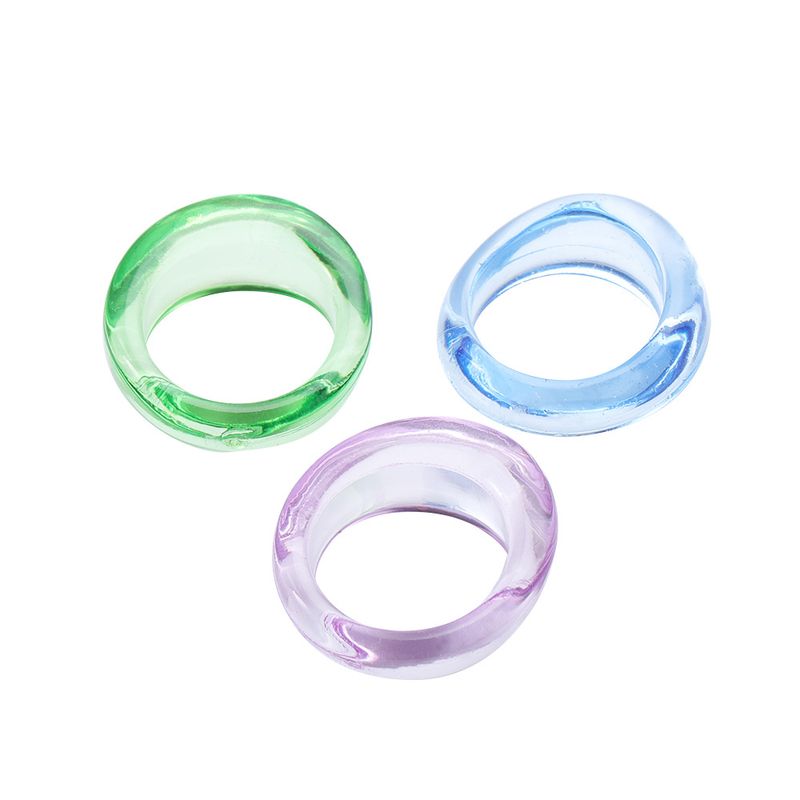 Simple Acrylic Resin Ring Set