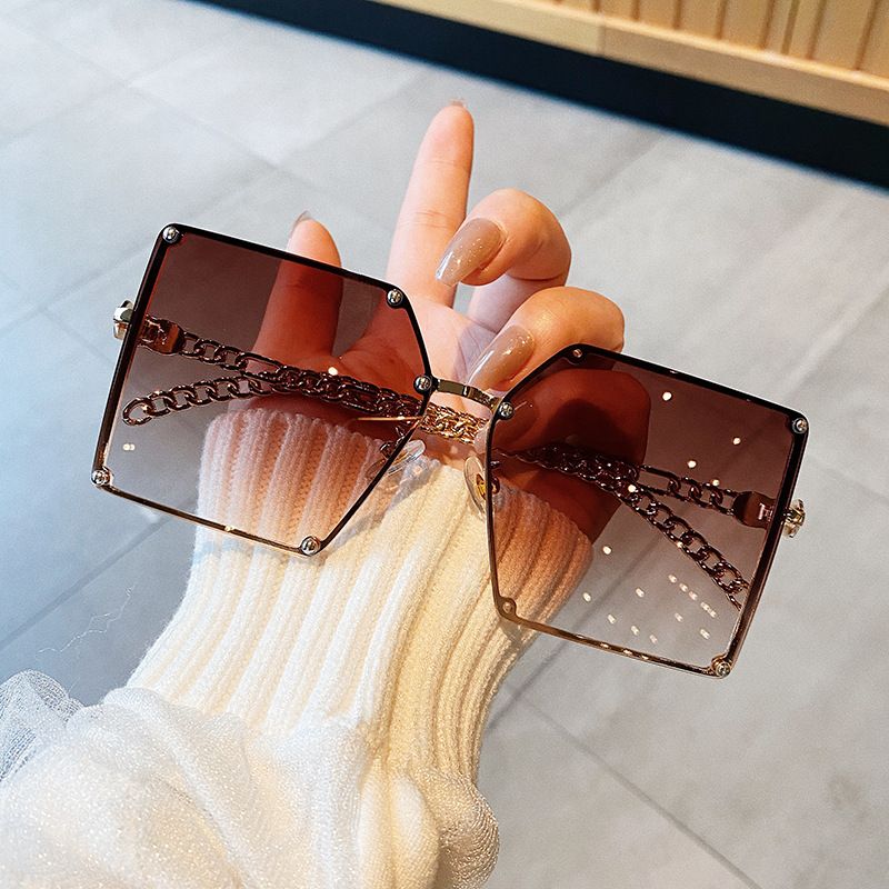 New Fashion Style Korea Chain Hollow Big Box Sunglasses