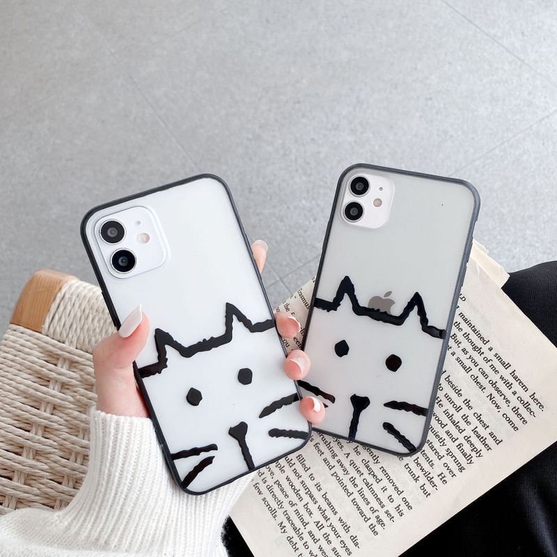 New Fashion Simple Acrylic Matte Cat Phone Case