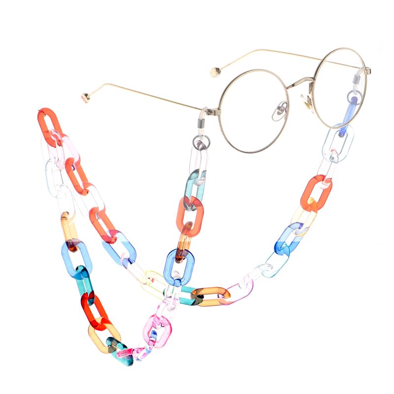 Simple Transparent Color Acrylic Glasses Chain