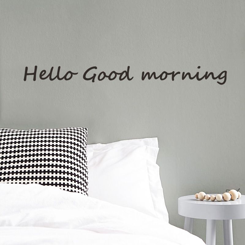 Hello Good Morning English Slogan Wall Stickers