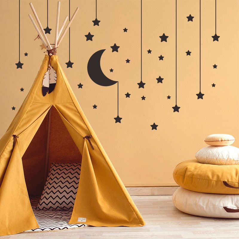 Simple Star Moon Pendant Bedroom Wall Stickers