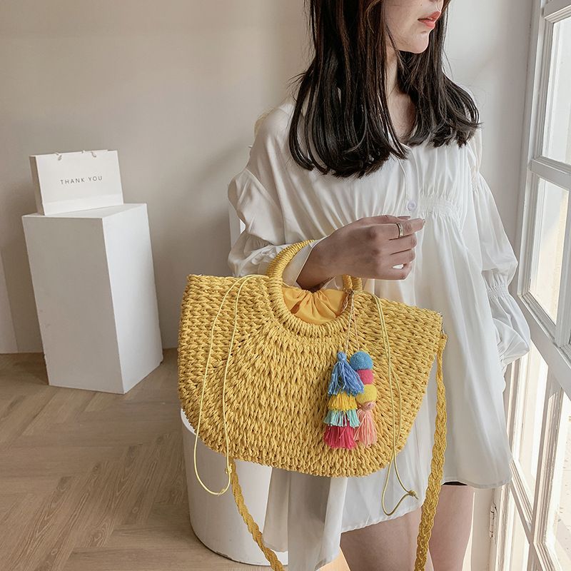 Fashion Straw Big Shoulder Messenger Bag Wholesale