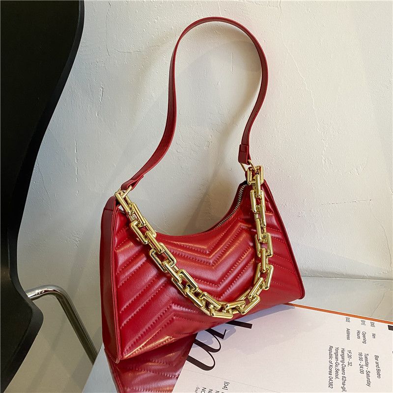 Retro New Fashion Korean Simple Western Style Chain Armpit Bag