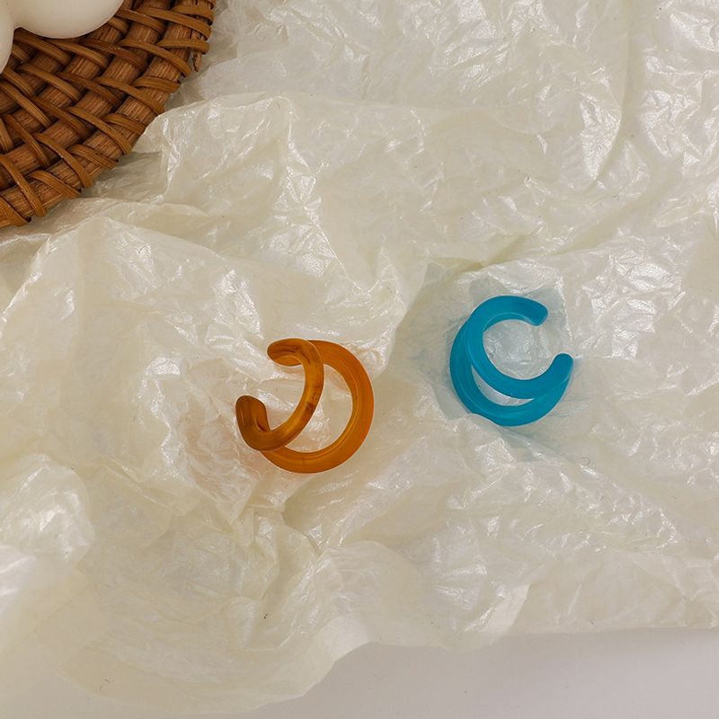 Korean Geometric Colorful Transparent Double Earrings Wholesale