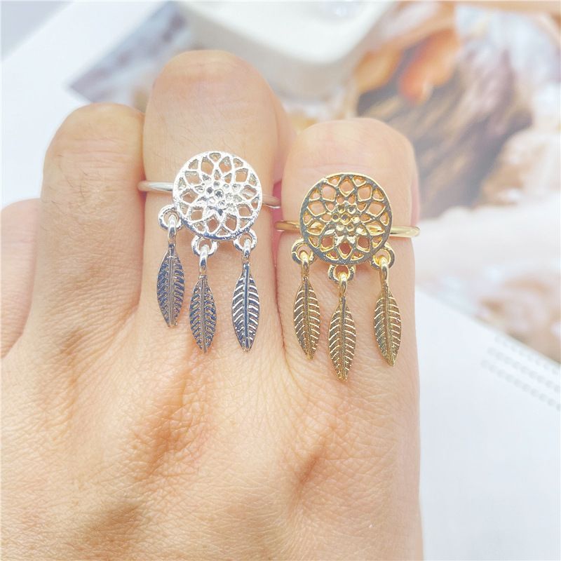 Fashion Dream Catcher Alloy Hollow Opening Tassel Ring