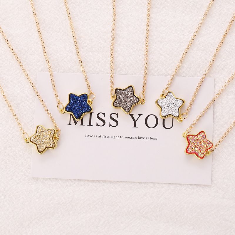 Candy Color Fluorescent Five-pointed Star Necklace