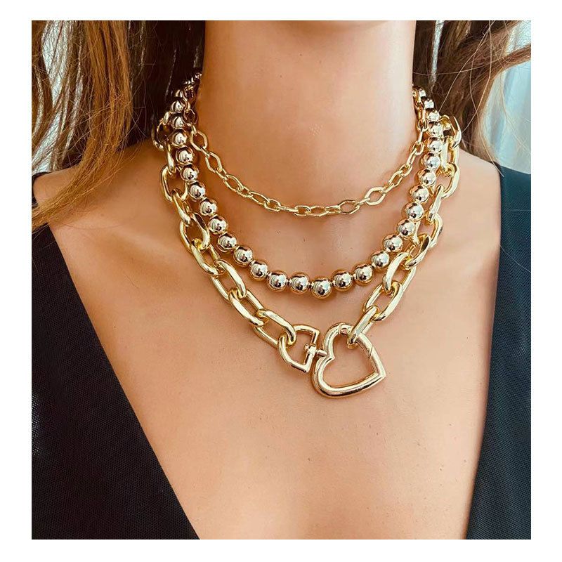 Retro Alloy Round Bead Chain Trendy Necklace