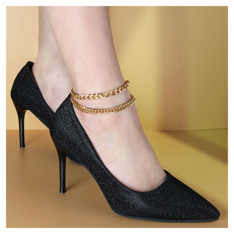 Fashion Gold Chain Double-layer Alloy Anklet Wholesale