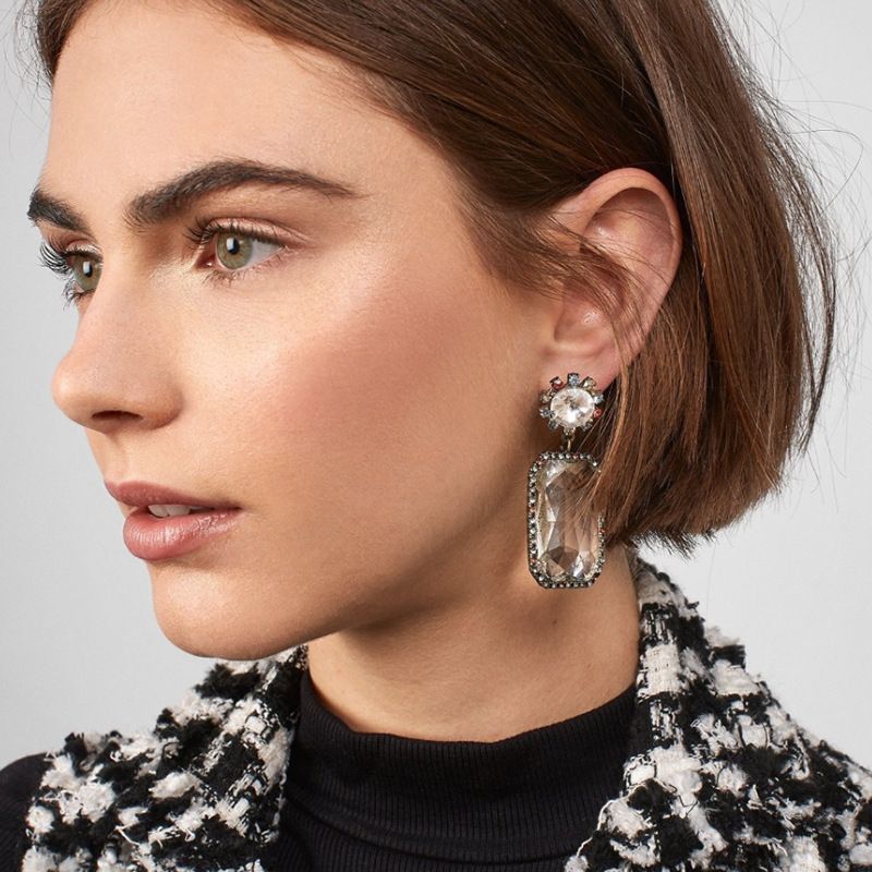 Fashion Diamond Water Drop Alloy Earrings Wholesale