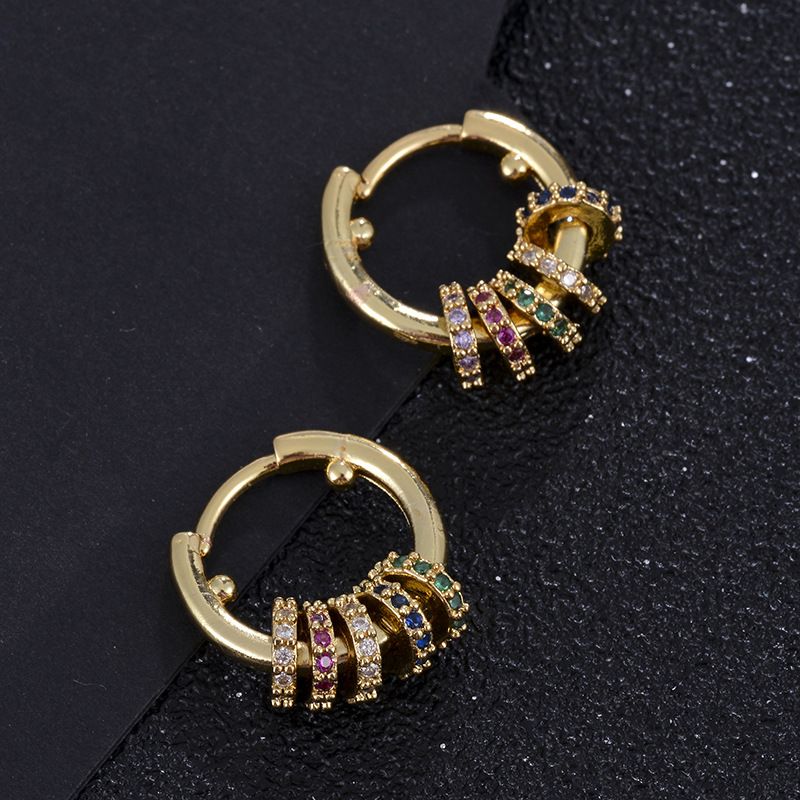Fashion Geometric Copper Micro-inlaid Zircon Earrings