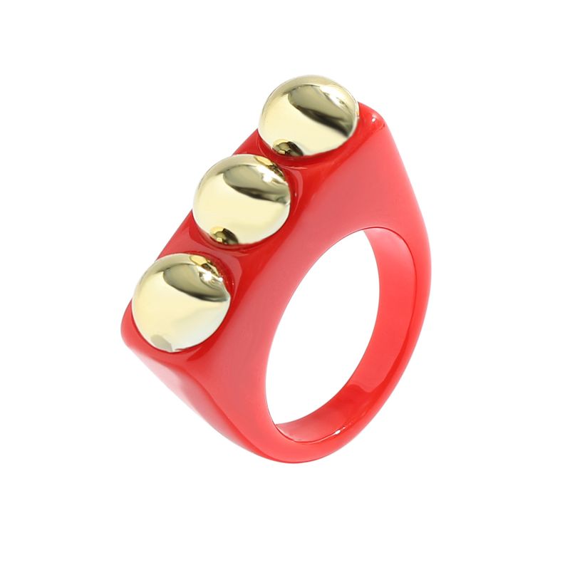 Fashion Acrylic Inlaid Metal Ring