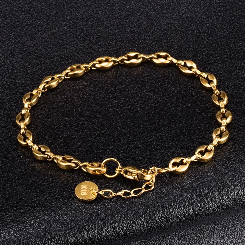 Fruit 304 Stainless Steel Titanium Steel 18K Gold Plated No Inlaid Bracelets In Bulk