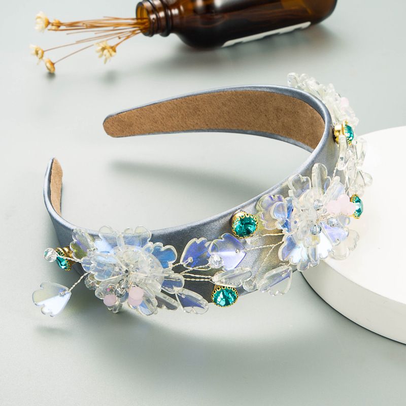 Korean Handmade Copper Wire Crystal Flower Headband