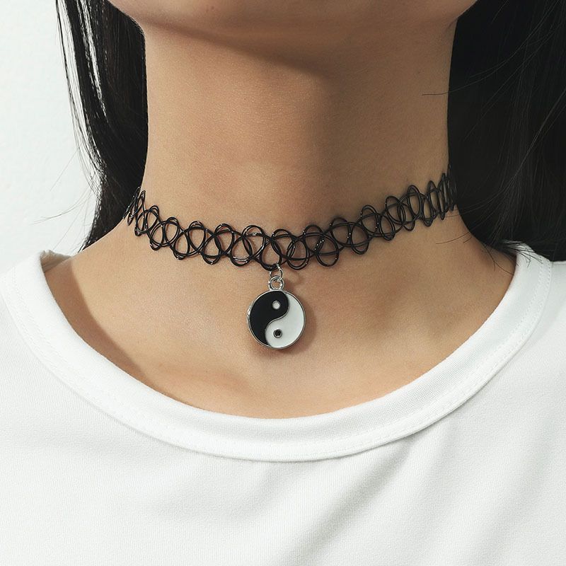 Collar Elástico De Aleación De Chismes De Yin Y Yang De Moda Al Por Mayor