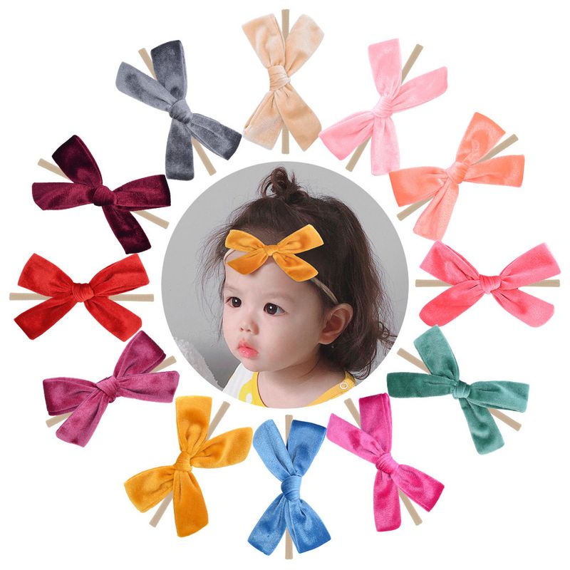 New Style Fashion Pure Color Nylon Bow Hairpin Set