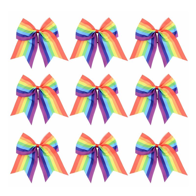 Korean Fashion Rainbow Colorful Bow Hair Clip Set