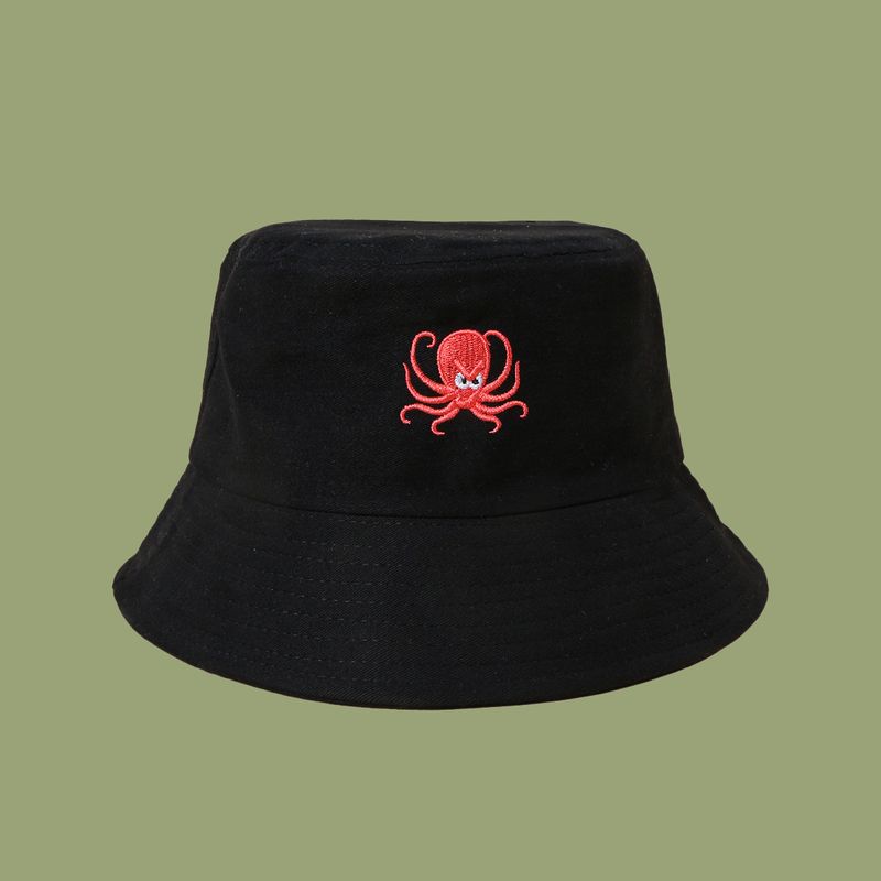 Korean Fashion Style Embroidered Octopus Fisherman Hat